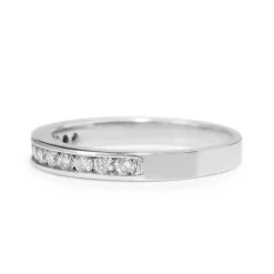 14ct White Gold Channel Set Diamond Band