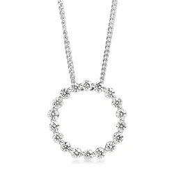 9ct White Gold Circle of Life Diamond Necklace