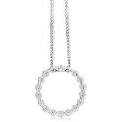 9ct White Gold Circle of Life Diamond Necklace