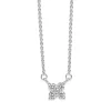 9ct White Gold 'Clover' Style Diamond Necklace