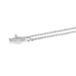9ct White Gold 'Clover' Style Diamond Necklace