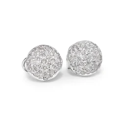 14ct White Gold Cluster Diamond Stud Earrings