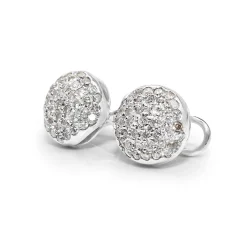 14ct White Gold Cluster Diamond Stud Earrings