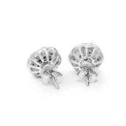 9ct White Gold Cluster Diamond Stud Earrings