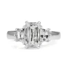 18ct White Gold Criss Cut Diamond 3 Stone Ring