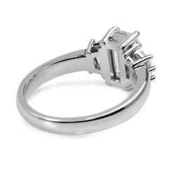 18ct White Gold Criss Cut Diamond 3 Stone Ring