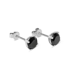 18ct White Gold 1.36ct Black Diamond Stud Earrings