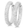 14ct White Gold 4.00ct Diamond Hoop Earrings