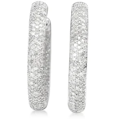14ct White Gold 4.00ct Diamond Hoop Earrings