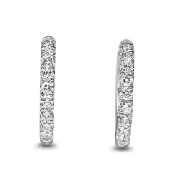 9ct White Gold .65ct Diamond Hoop Earrings