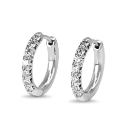 9ct White Gold .50ct Diamond Hoop Earrings