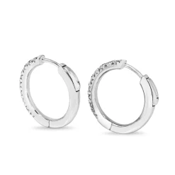 9ct White Gold .65ct Diamond Hoop Earrings