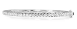 9ct White Gold 1.00ct Hinged Diamond Bangle