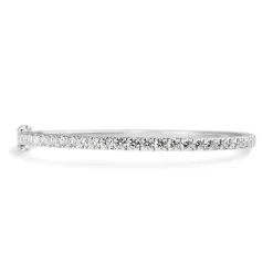 9ct White Gold 3.00ct Hinged Diamond Bangle