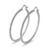 14ct White Gold .75ct Large Diamond Hoop Earrings