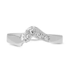 18ct White Gold Curved Diamond Band Ring