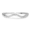 18ct White Gold Curved Diamond Half Hoop Band