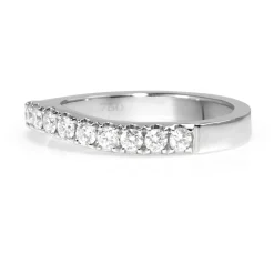 18ct White Gold Curved Diamond Half Hoop Band