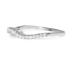 18ct White Gold Curved Diamond Half Hoop Band