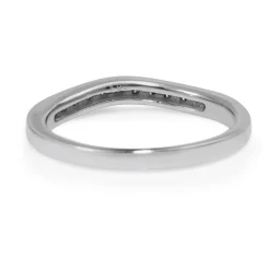 14ct White Gold Curved Diamond Half Hoop Band