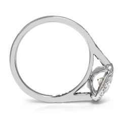 18ct White Gold Cushion Bezel Diamond Halo Ring