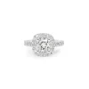 18ct White Gold Cushion Diamond Halo Ring