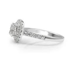 18ct White Gold Cushion Diamond Double Halo Ring