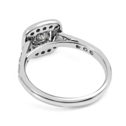18ct White Gold Cushion Halo Diamond Ring