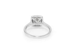 18ct White Gold Cushion Halo Diamond Ring