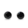 9ct White Gold Dark Bezel Sapphire Stud Earrings