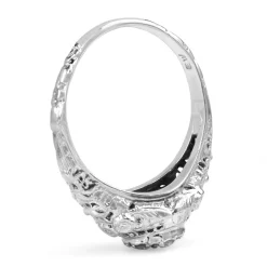 10ct White Gold Deco Single Cut Diamond Ring