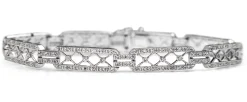 14ct White Gold Deco Style Single Cut Diamond Bracelet