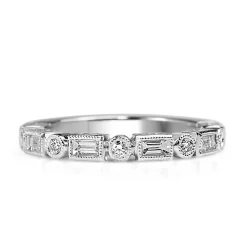 18ct White Gold Deco Style Diamond Band