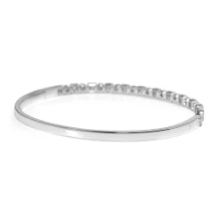 9ct White Gold Deco Style Diamond Bangle