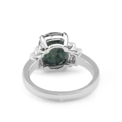 18ct White Gold Deco Style Sapphire and Diamond Ring