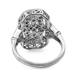 18ct White Gold Deco Style Diamond Shield Ring