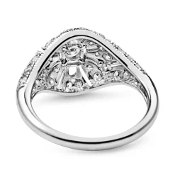 18ct White Gold Deco Style Tapered Diamond Ring