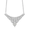 9ct White Gold Diamond Art Deco Style Necklace