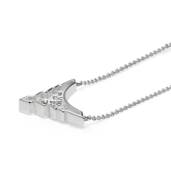 9ct White Gold Diamond Art Deco Style Necklace