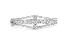 14ct White Gold Diamond Bangle
