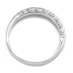 14ct White Gold Diamond Band with Engraved Sides