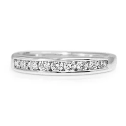 14ct White Gold Diamond Channel Set Band