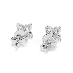 9ct White Gold Diamond 'Clover' Earrings
