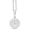 18ct White Gold Diamond Cluster Pendant
