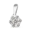 9ct White Gold Diamond Cluster Pendant
