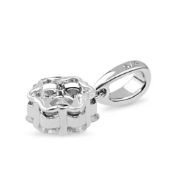 9ct White Gold Diamond Cluster Pendant