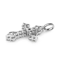 18ct White Gold Diamond Cluster Cross Necklace