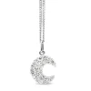 18ct White Gold Diamond Crescent Moon Pendant