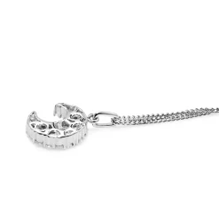 18ct White Gold Diamond Crescent Moon Pendant