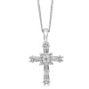 14ct White Gold Diamond Cross Necklace